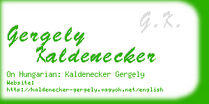 gergely kaldenecker business card